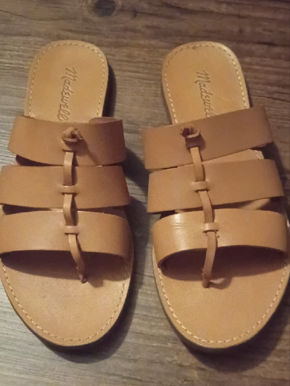 Madewell Tan Leather Knot-Strap Slide Sandals - Picture 5 of 5